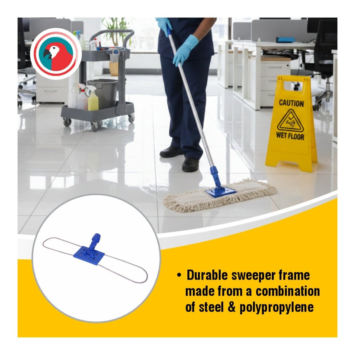 Parrot 600mm Dustmop Sweeper Complete with Cotton Sleeve JA0328BC