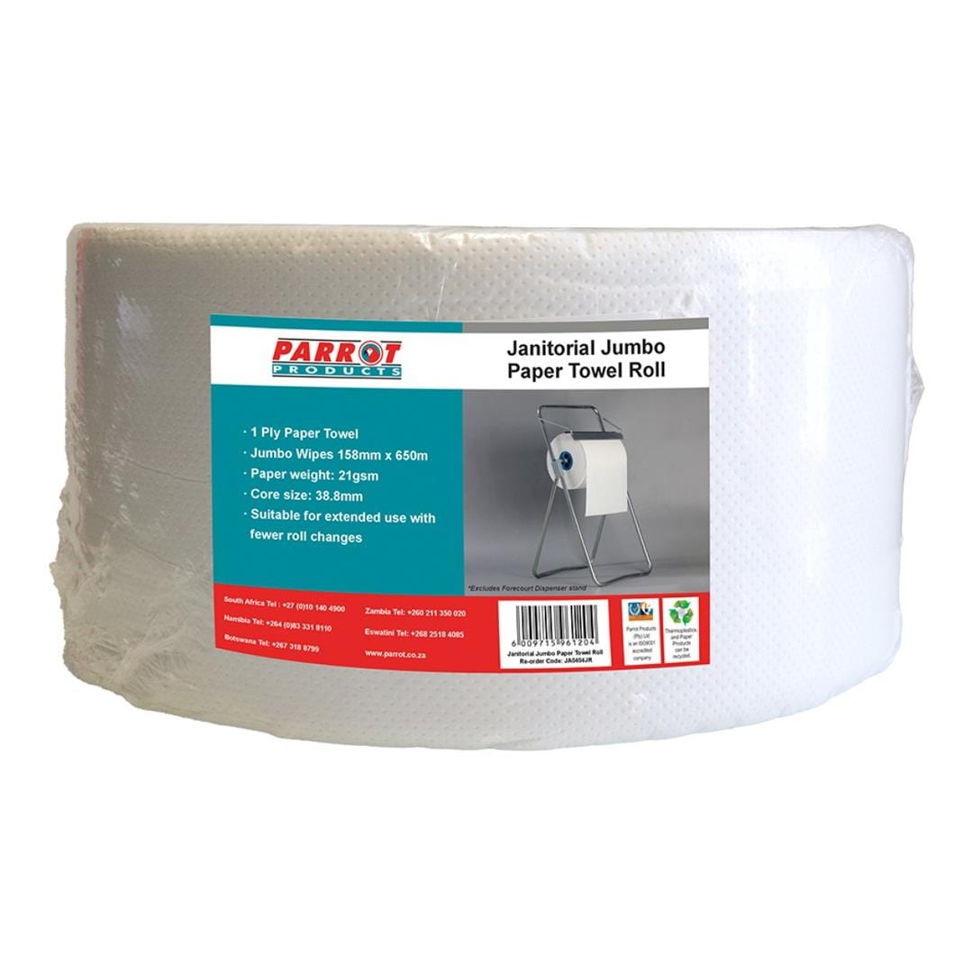 Parrot Janitorial 158mm 1 ply Jumbo Tissue Roll 650m JA0404JR