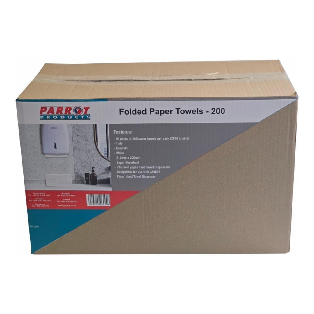 Parrot Wall Mounted Dispenser Paper Towels 10-pack of 200 Sheets Each JA0507HT