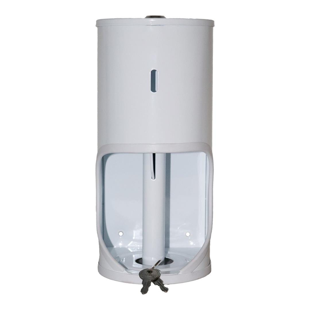 Parrot Janitorial TR2 Toilet Roll Holder Lockable - Mild Steel White JA0508A