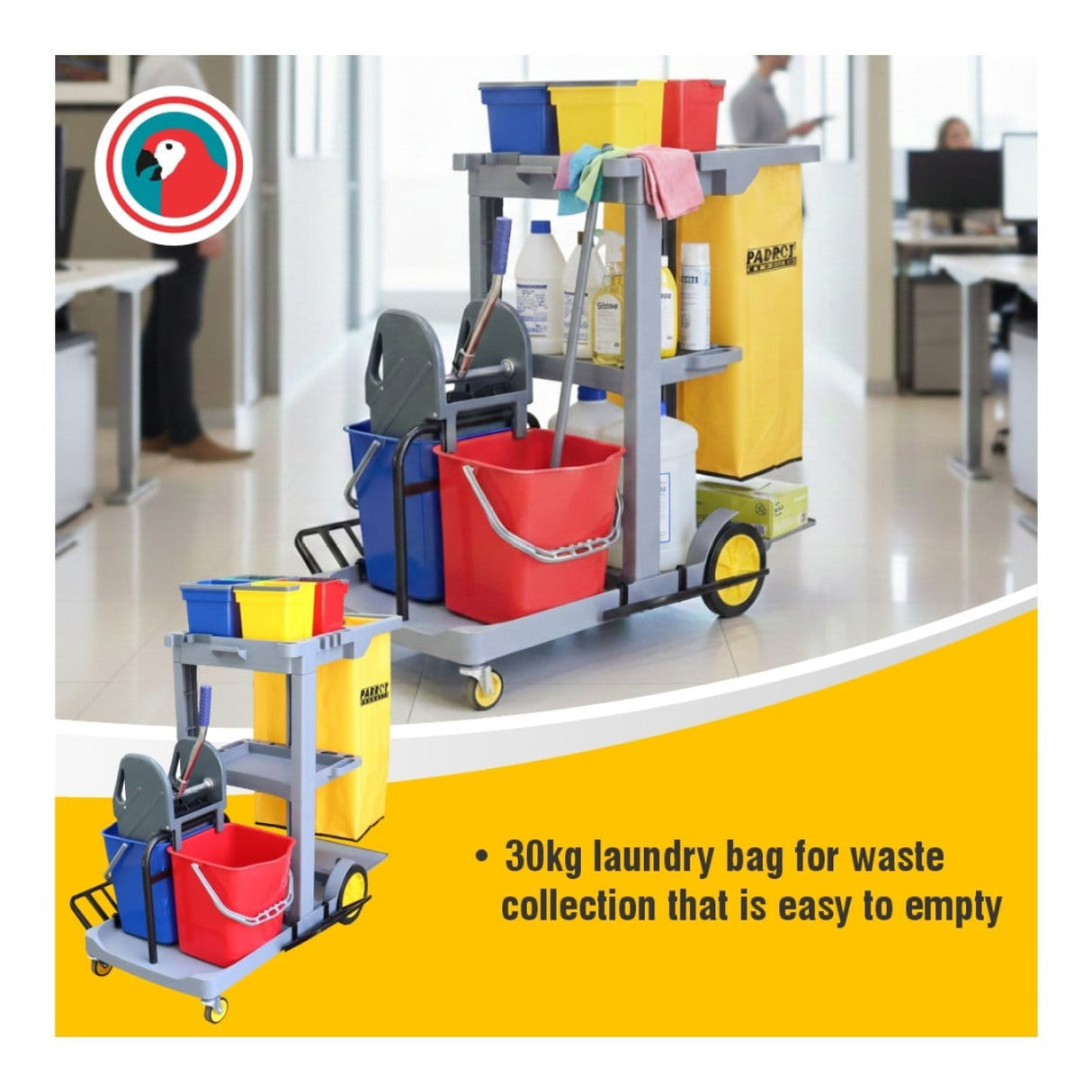 Parrot Janitorial Multi Purpose Service Trolley JA0703A