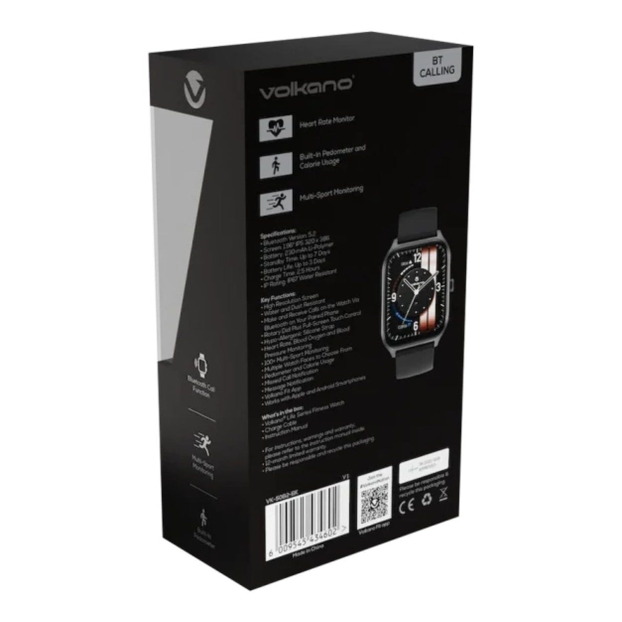 Volkano Life Series Smart Watch Black K-5082-BK(V1)