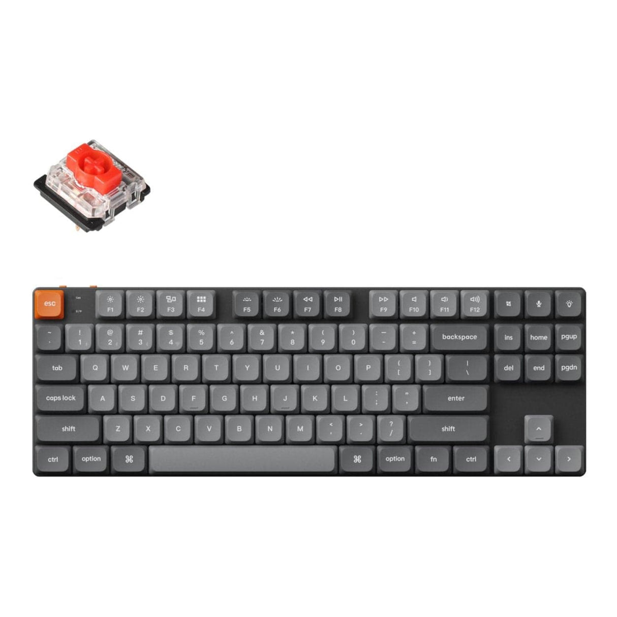 Keychron K1 Max QMK/VIA Wireless Custom Mechanical Keyboard Red Switches K1M-H1