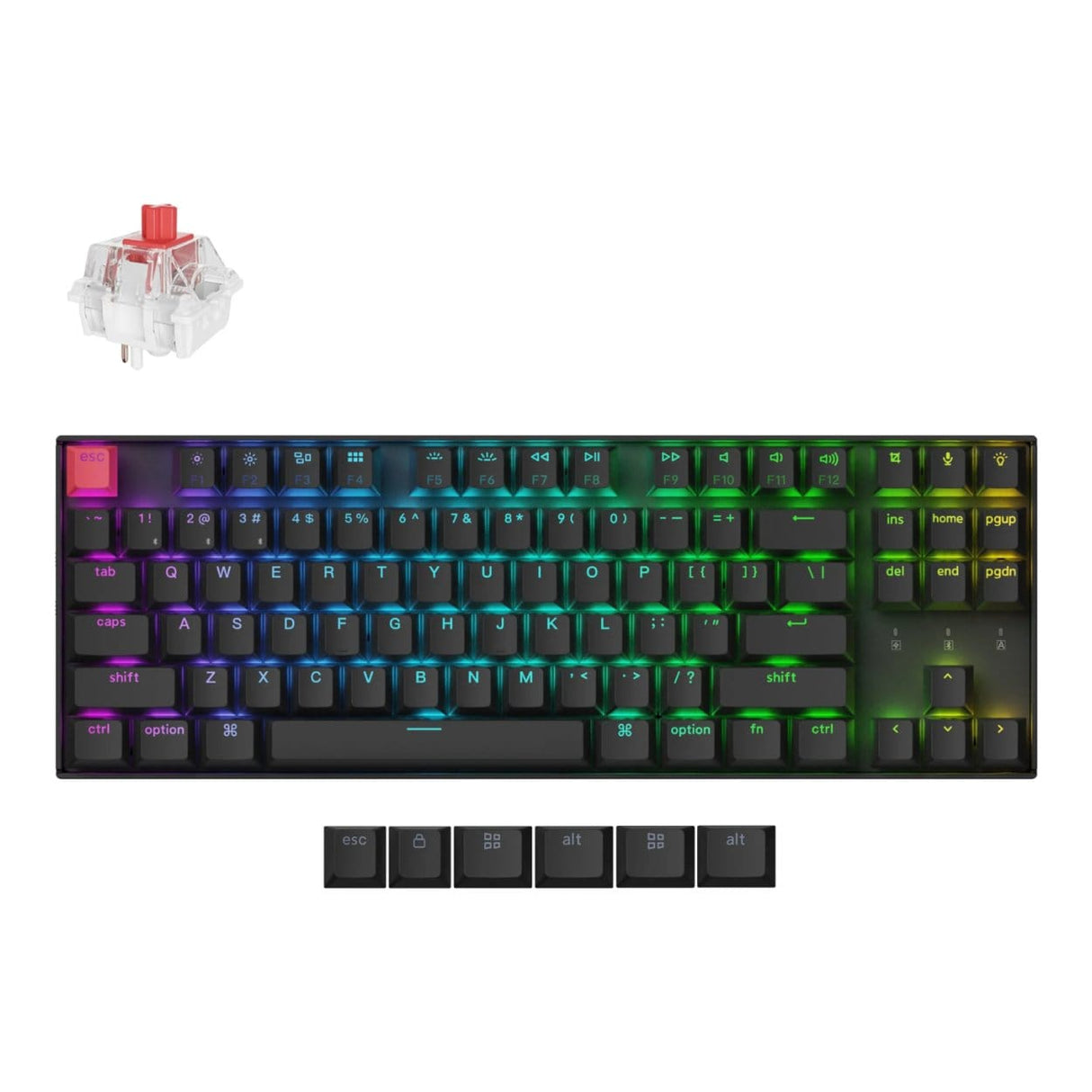 Keychron K8 QMK 80 RGB Black Wireless Mechanical Keyboard K8X-H1