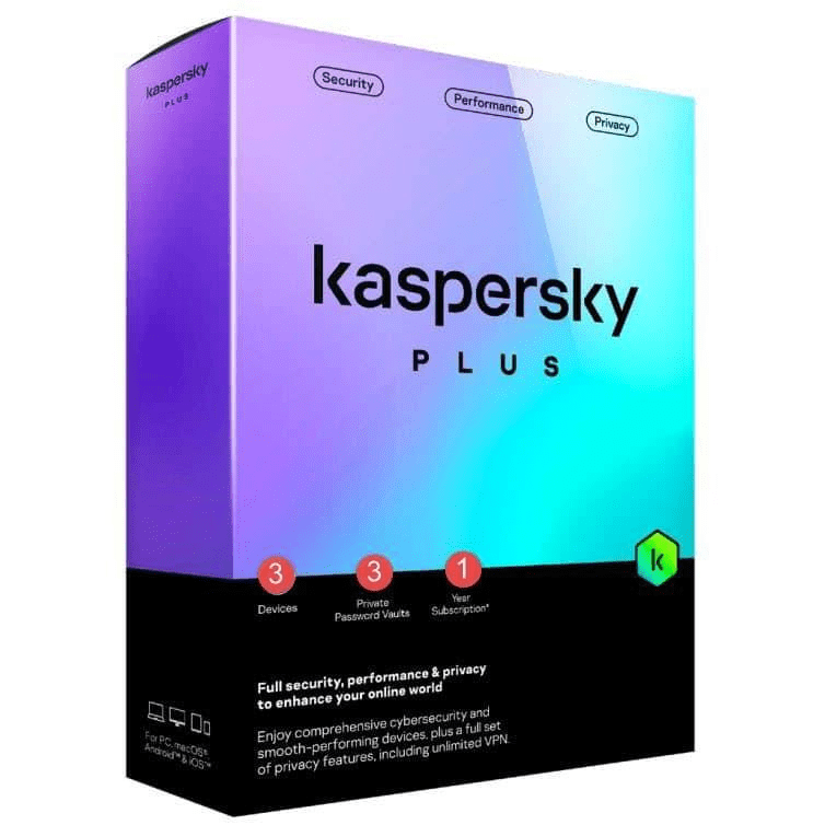 Kaspersky Plus 3-Device License KL104295CFS-PAPDVDNOCD