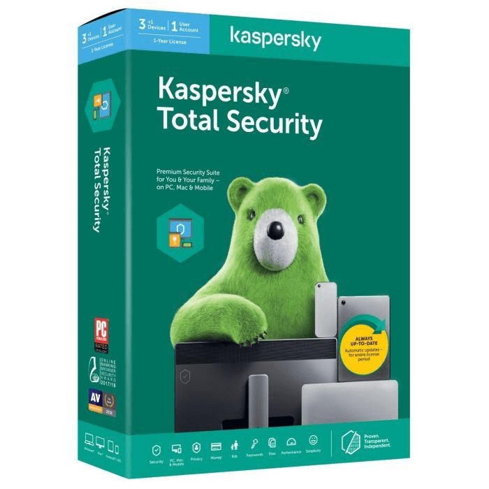 Kaspersky Lab 1-year Total Security 2020 3+1 Device KL19499BDFS-20ENG