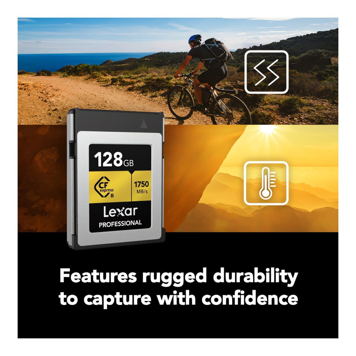 Lexar Professional CFexpress 128GB Type-B Memory Card GOLD Series LCXEXPR128G-RNENG