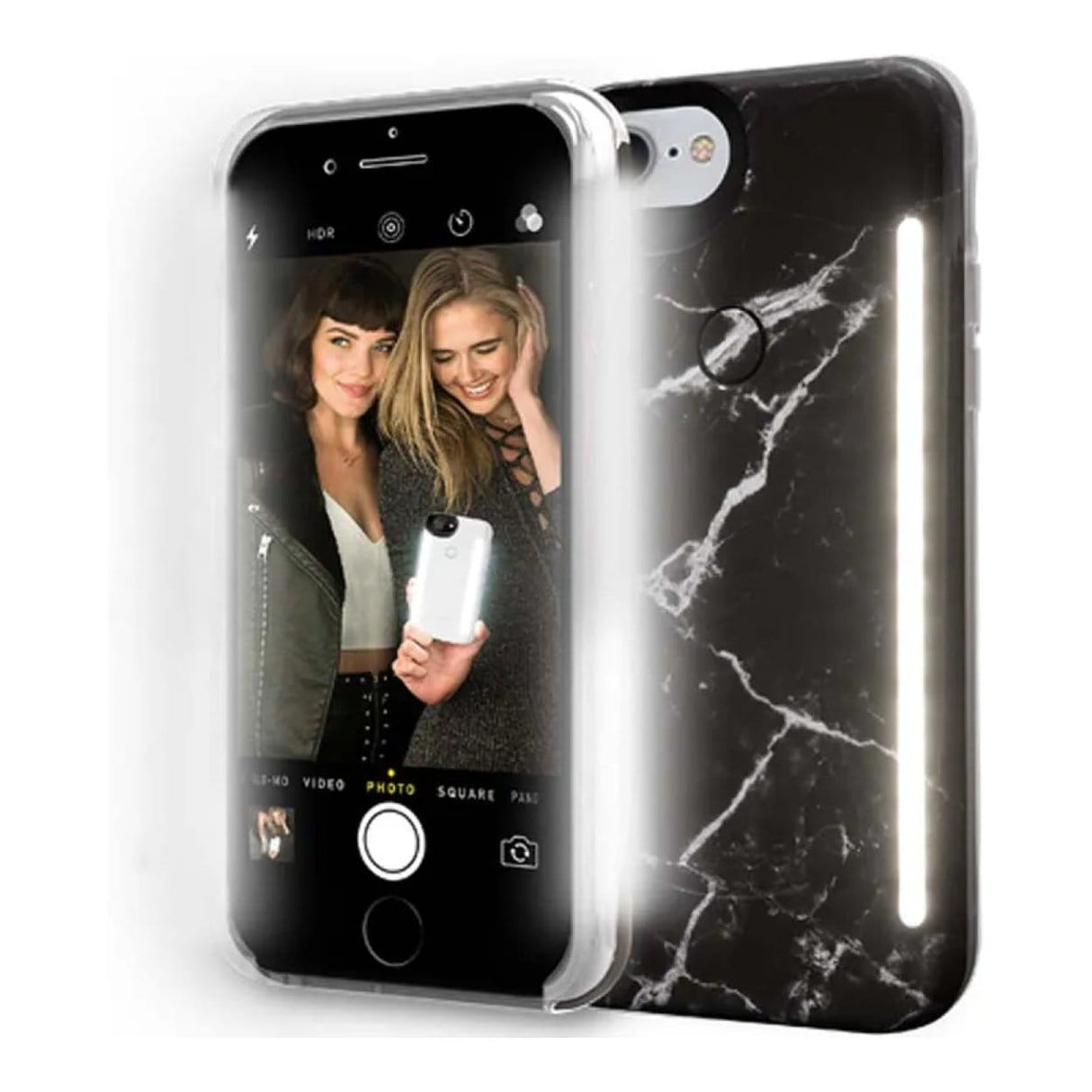 LuMee duo Protective Case for iPhone 8 Black Marble LD-IP8-BMR