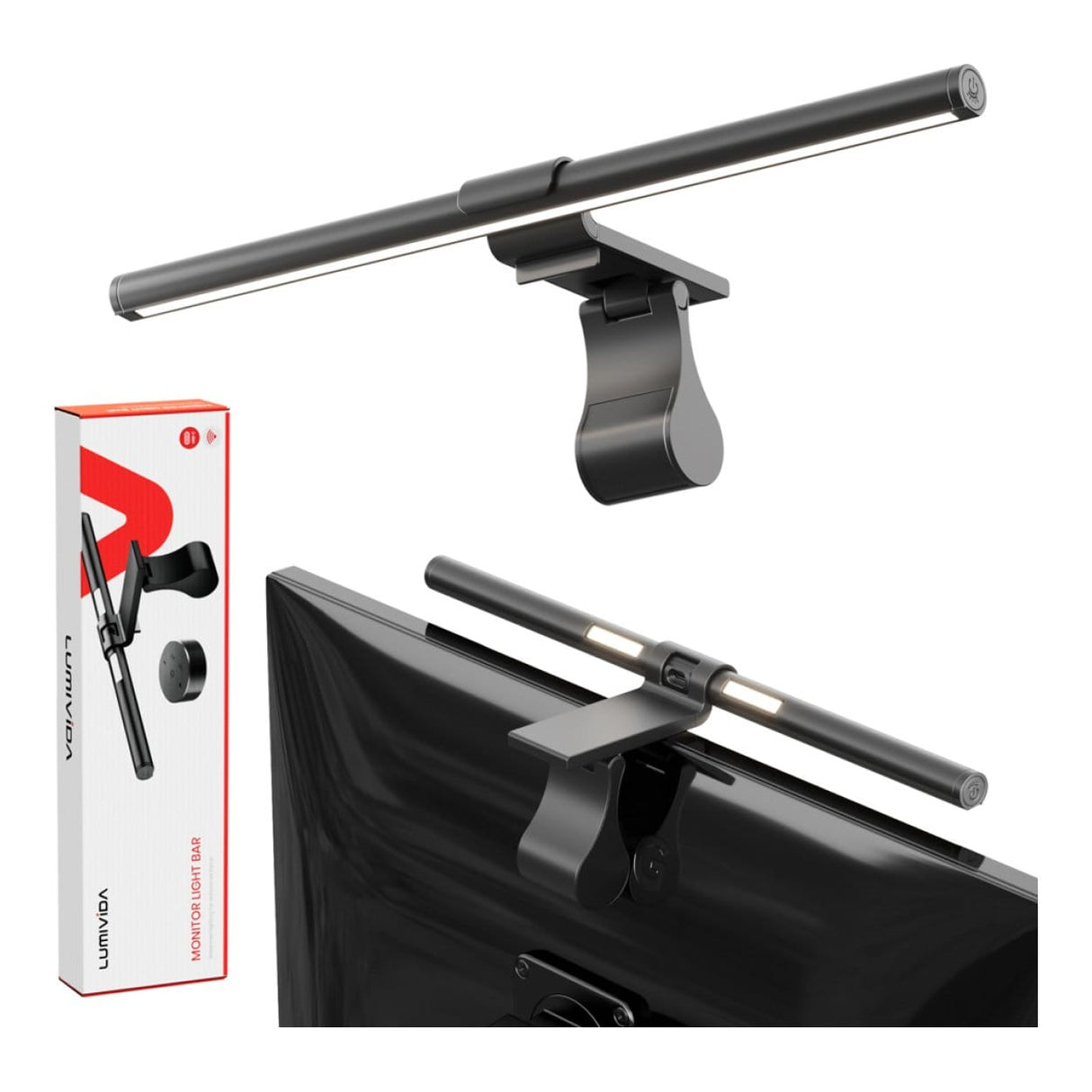 LinkQnet Bracket Monitor Light Bar with Wireless Remote Black LDL16-6LV
