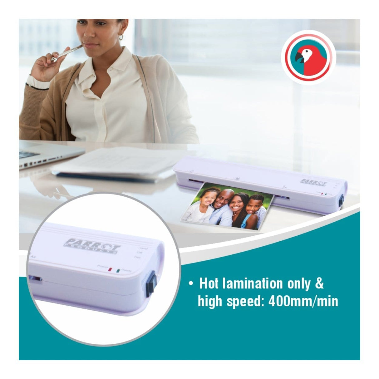 Parrot A4 Laminating Machine 2 Roller 320mm/min LF9040