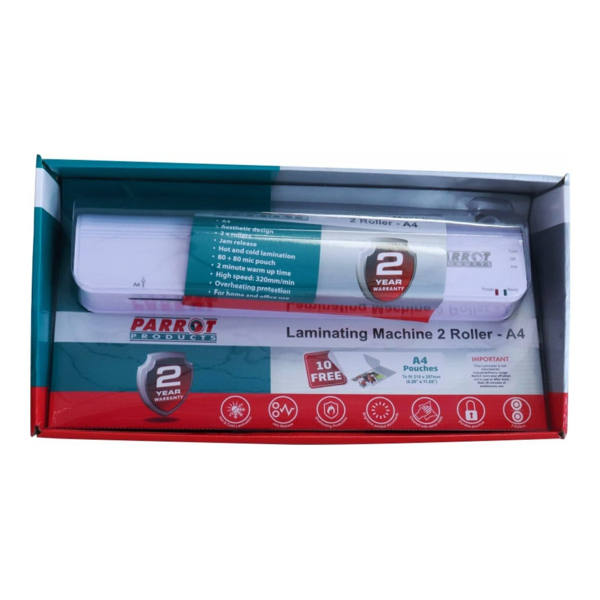 Parrot A4 Laminating Machine 2 Roller 320mm/min LF9040