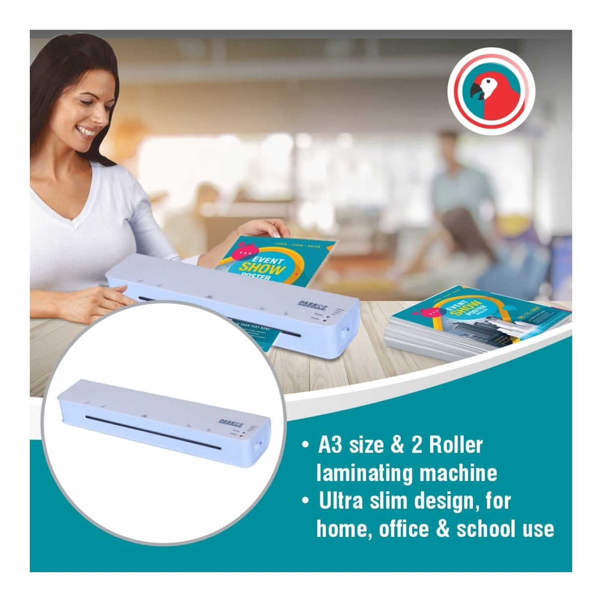 Parrot A3 Laminating Machine 2 Roller 360mm/min LF9041