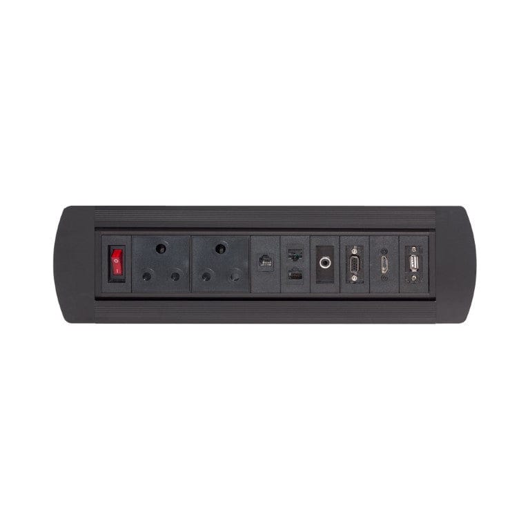 LinkQnet Multi-Port Manual Flip Desktop Socket LK-DMS-715/B