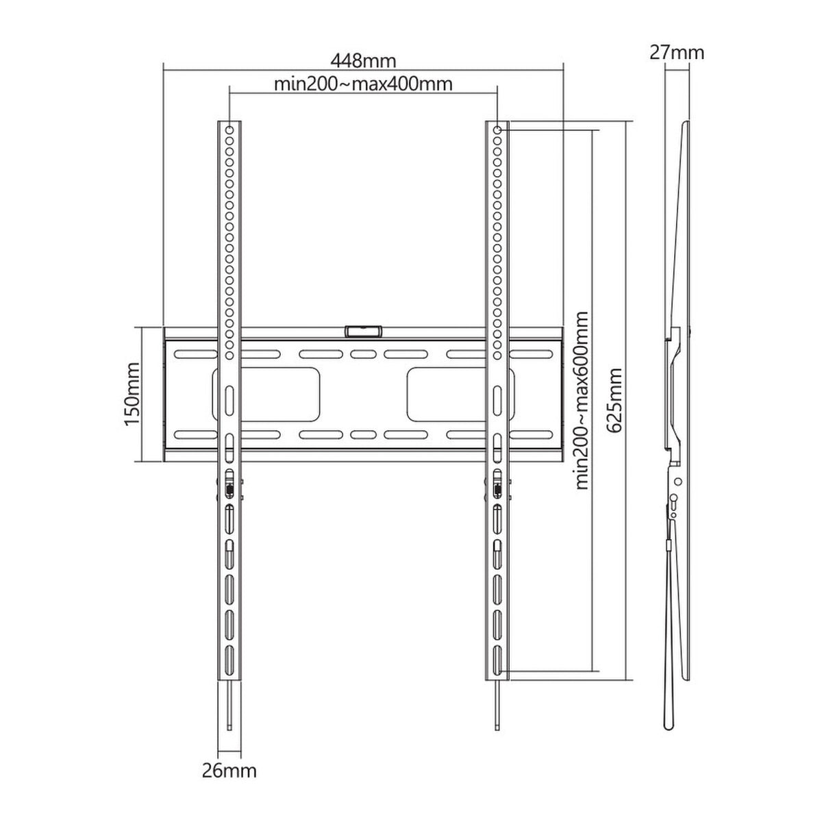 Lumi 37 to 75-inch Fixed Portrait Lockable Digital Signage TV Wall Mount LP42-64AF