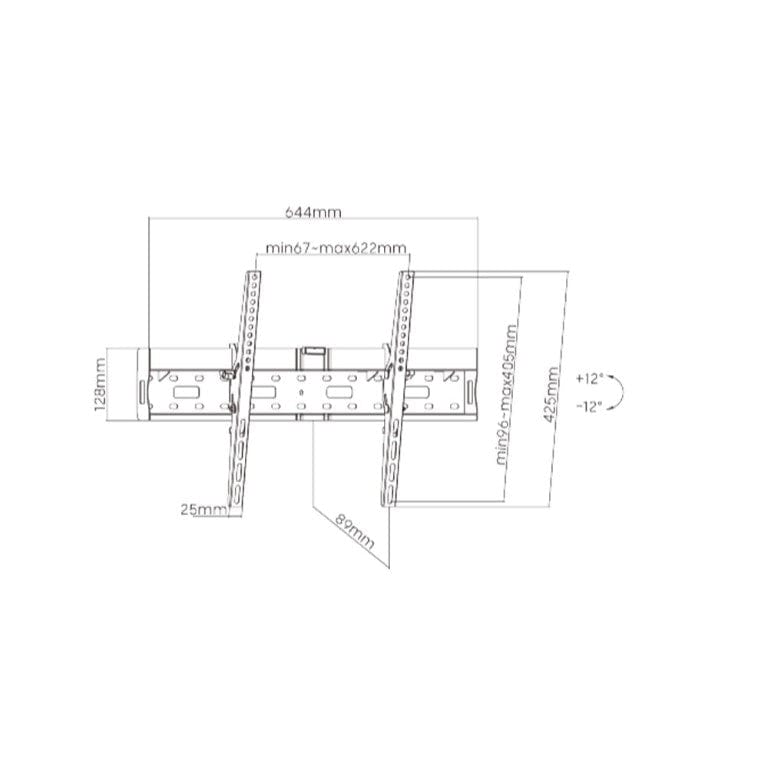 Lumi LP55-44TB2 Economy Tilt 37 to 70-inch TV Wall Mount