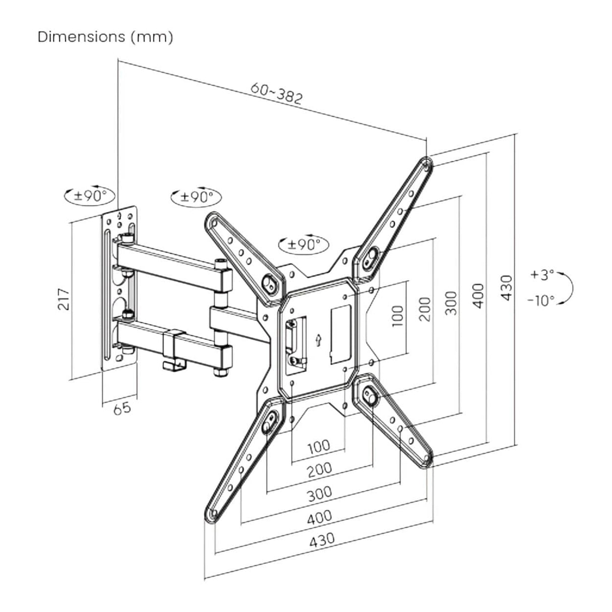 LUMI 32 to 70-inch Full-Motion TV Wall Mount LPA68-443