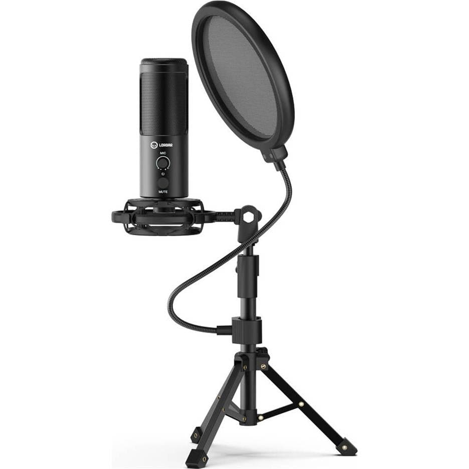 Lorgar Voicer 721 USB Condenser Gaming Microphone with Tripod Stand Black LRG-CMT721