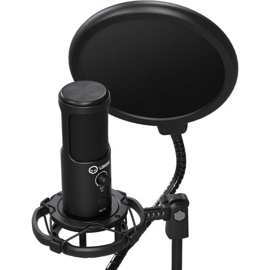 Lorgar Voicer 721 USB Condenser Gaming Microphone with Tripod Stand Black LRG-CMT721