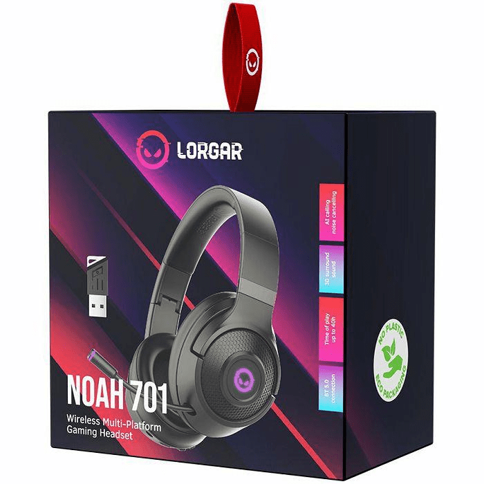 Lorgar Noah 701 Gaming Headset with Microphone Black LRG-GHS701