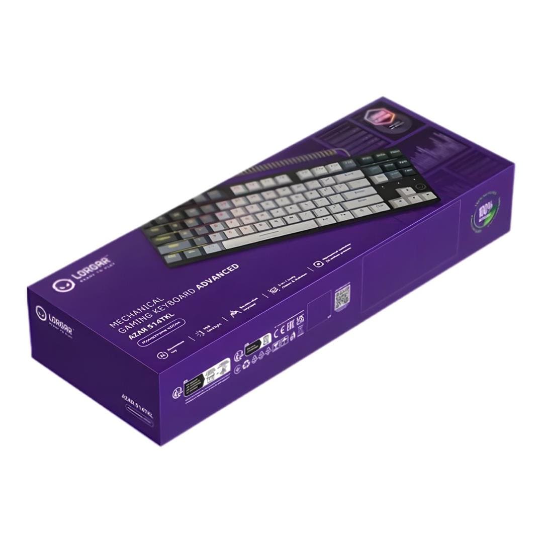 Lorgar Azar 514TKL Wired RGB Mechanical Gaming Keyboard White EN LRG-GK514TKL-WH-US