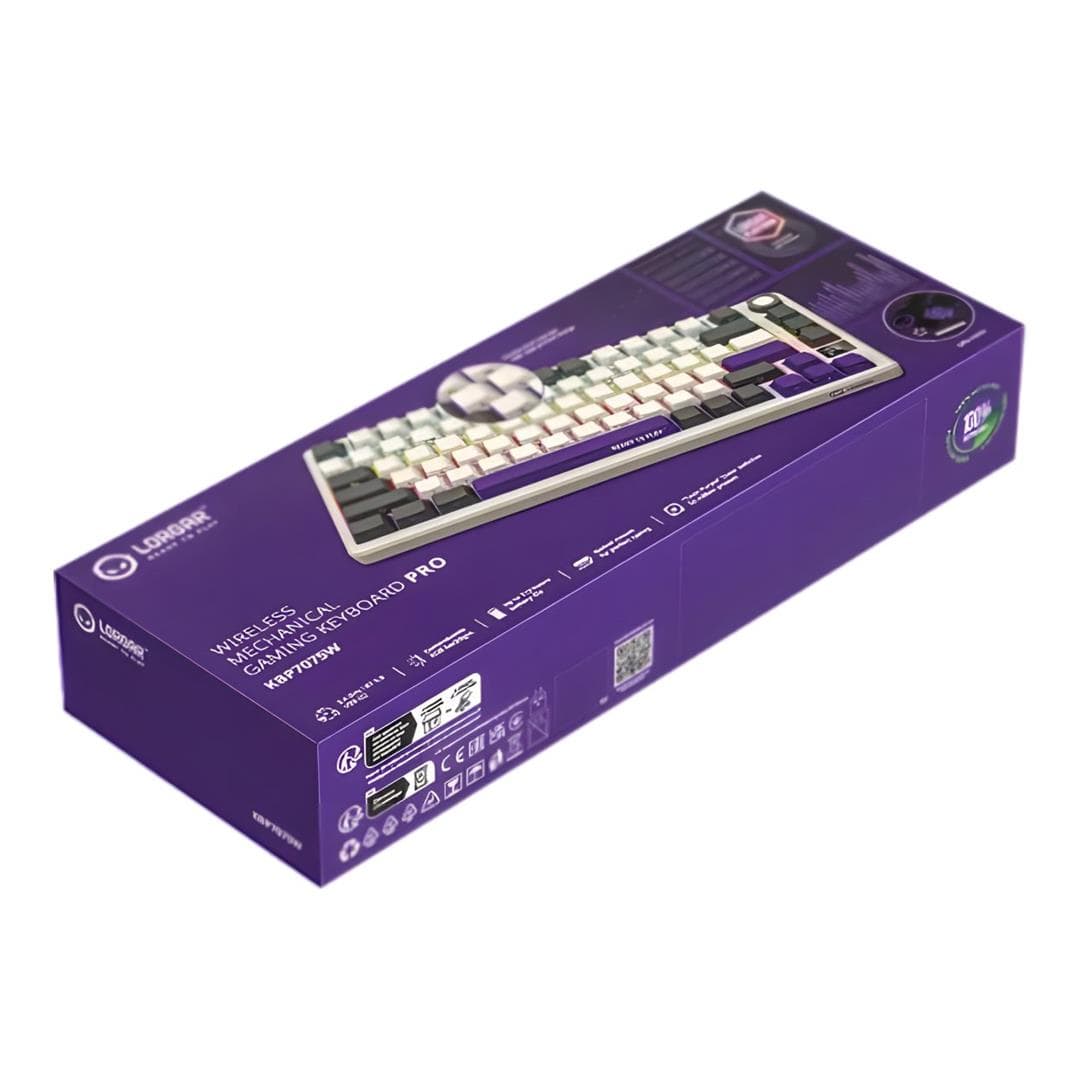 Lorgar KBP7075W Wireless 75 Mechanical Gaming Keyboard Pro Beige LRG-KBP7075W-RT-US
