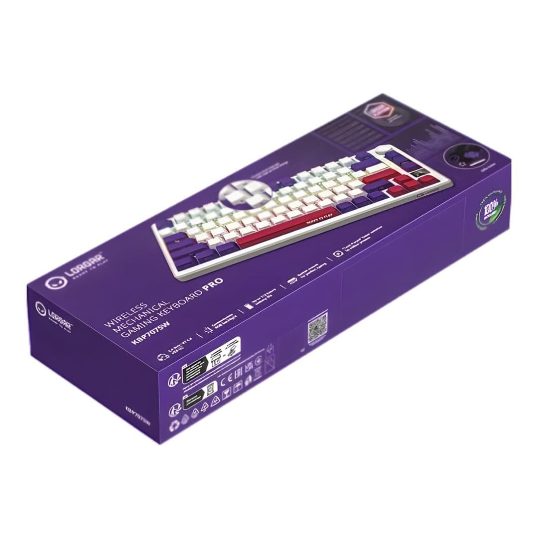 Lorgar KBP7075W Wireless 75 Mechanical Gaming Keyboard Pro White LRG-KBP7075W-WH-US