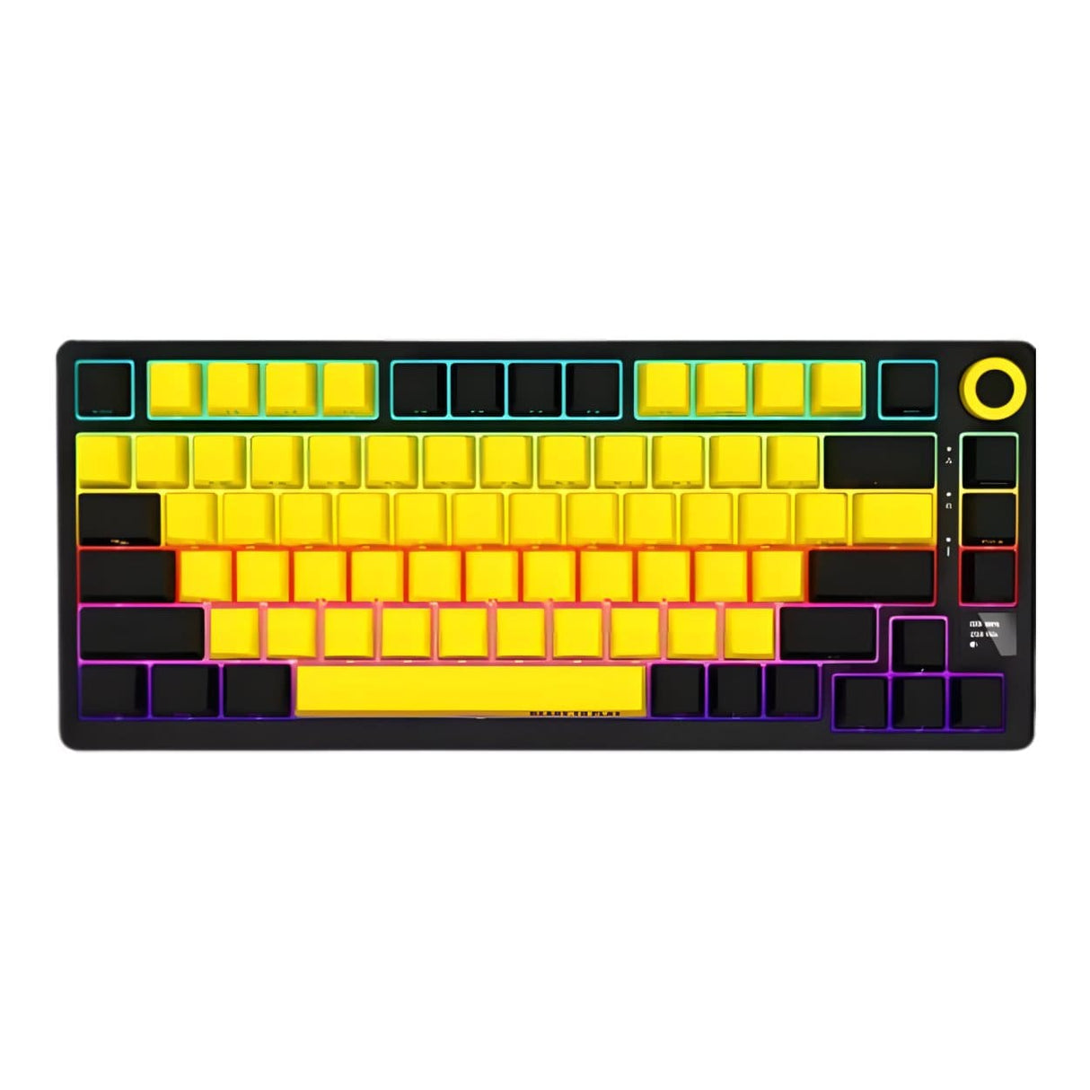 Lorgar KBP7075W Wireless 75 Mechanical Gaming Keyboard Pro Black and Yellow LRG-KBP7075W-YL-US