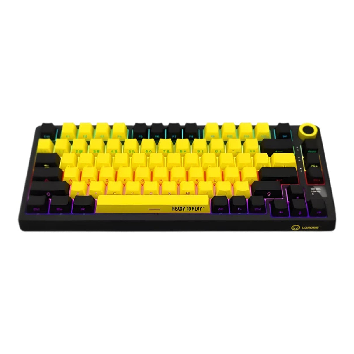 Lorgar KBP7075W Wireless 75 Mechanical Gaming Keyboard Pro Black and Yellow LRG-KBP7075W-YL-US