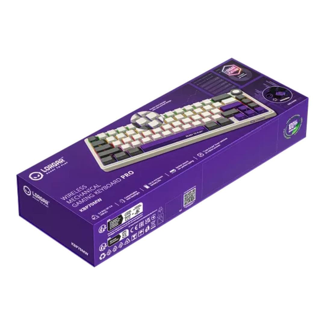 Lorgar KBP70MW Pro Wireless Mechanical Gaming Keyboard Beige LRG-KBP70MW-RT-US