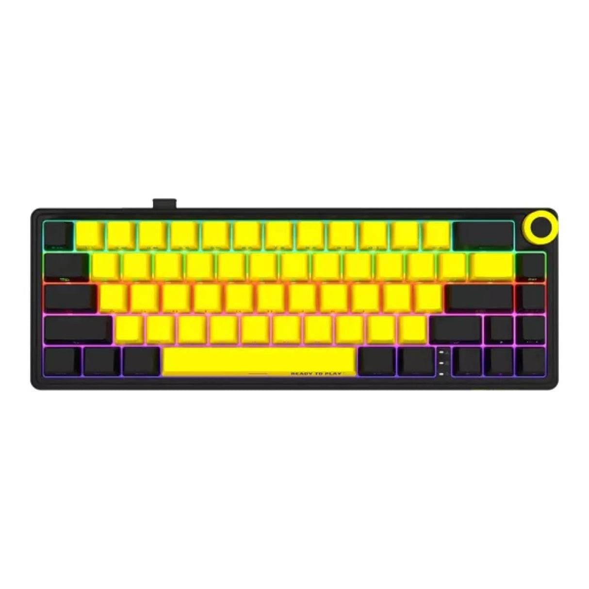 Lorgar KBP70MW Pro Wireless Mechanical Gaming Keyboard Black and Yellow LRG-KBP70MW-YL-US