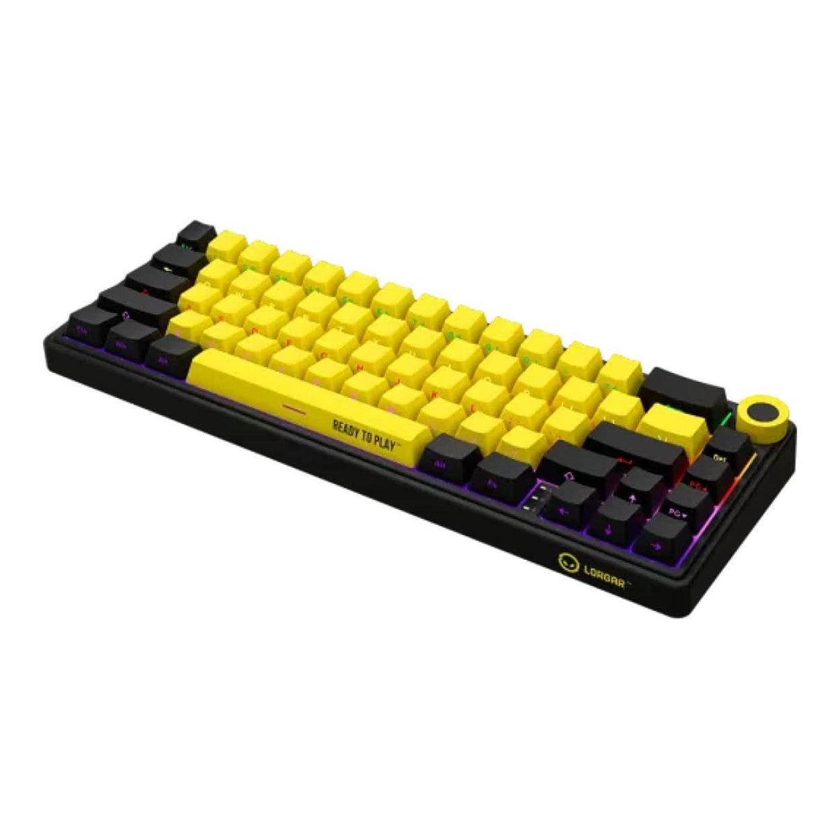 Lorgar KBP70MW Pro Wireless Mechanical Gaming Keyboard Black and Yellow LRG-KBP70MW-YL-US