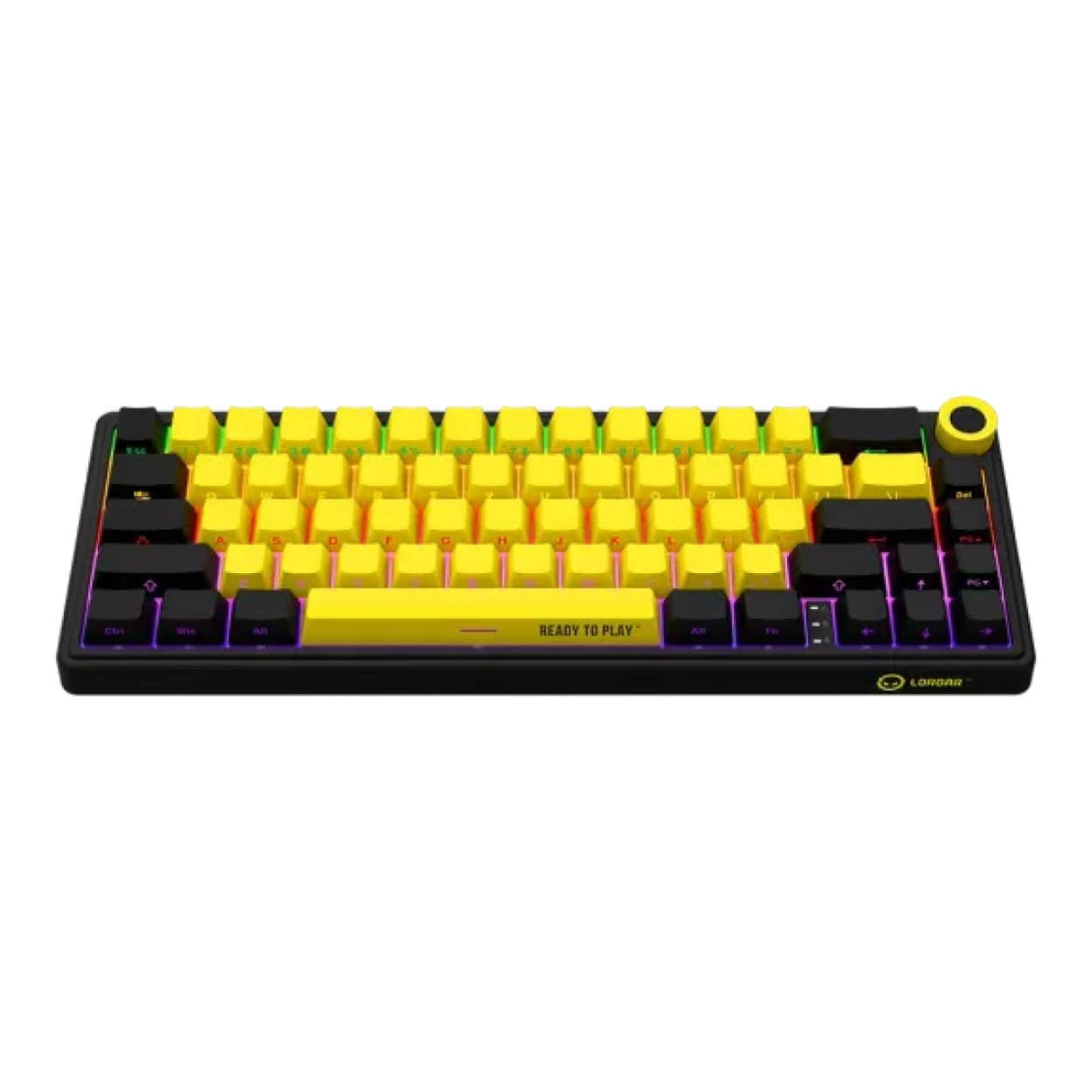 Lorgar KBP70MW Pro Wireless Mechanical Gaming Keyboard Black and Yellow LRG-KBP70MW-YL-US