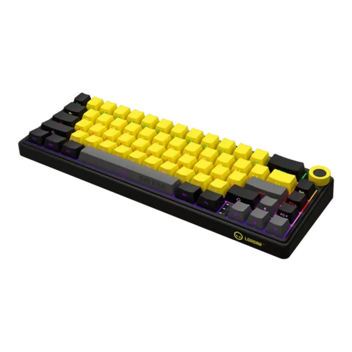 Lorgar KBP70MW Pro Wireless Mechanical Gaming Keyboard Black and Yellow LRG-KBP70MW-YL-US