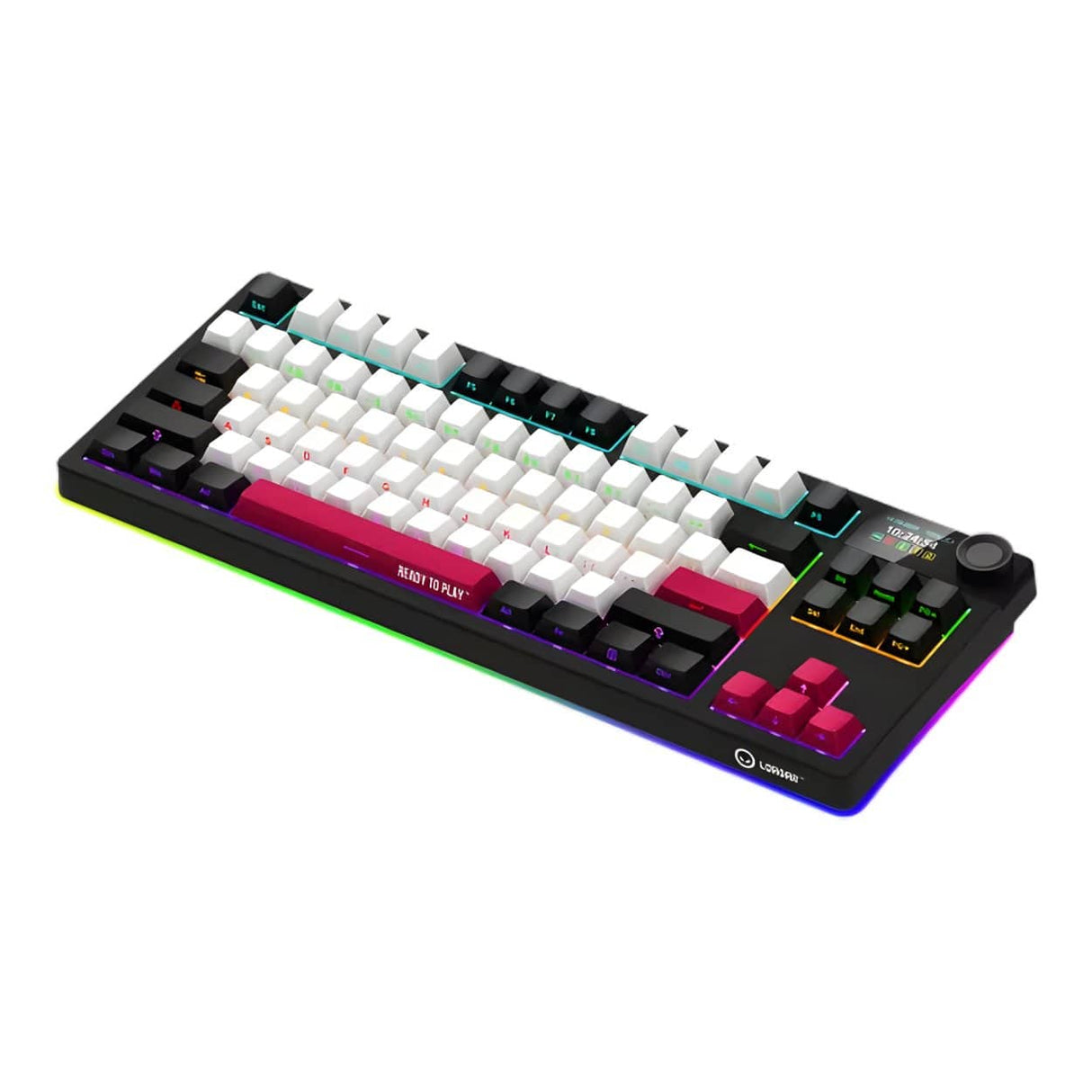 Lorgar KBP70TKLW Wireless TKL Mechanical Gaming Keyboard Pro Black and Red LRG-KBP70TKLW-BK-US