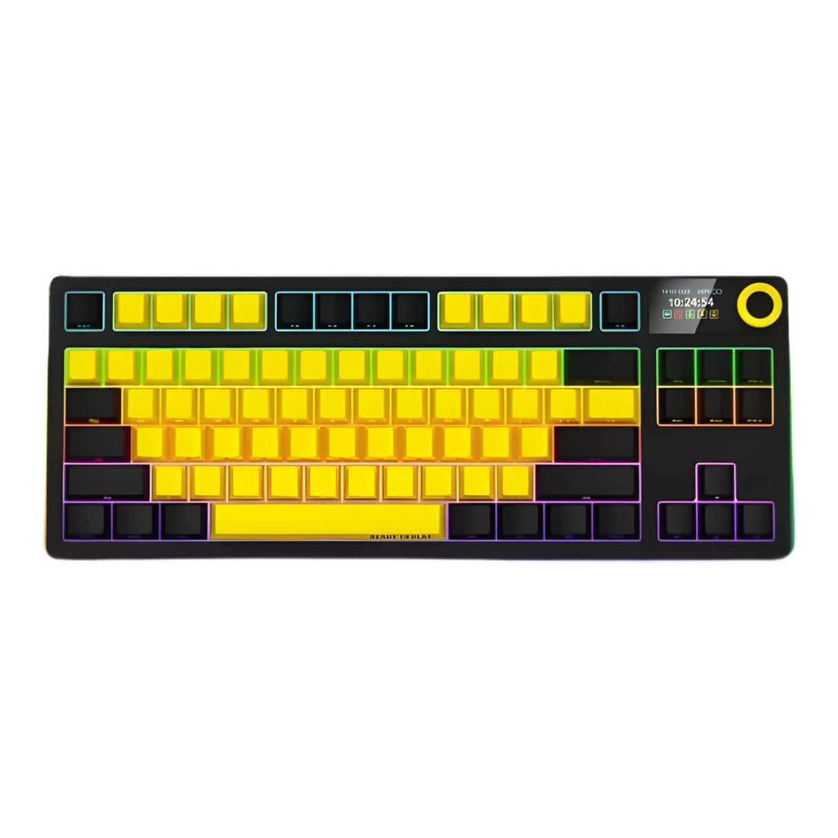 Lorgar KBP70TKLW Wireless TKL Mechanical Gaming Keyboard Pro Black and Yellow LRG-KBP70TKLW-YL-US
