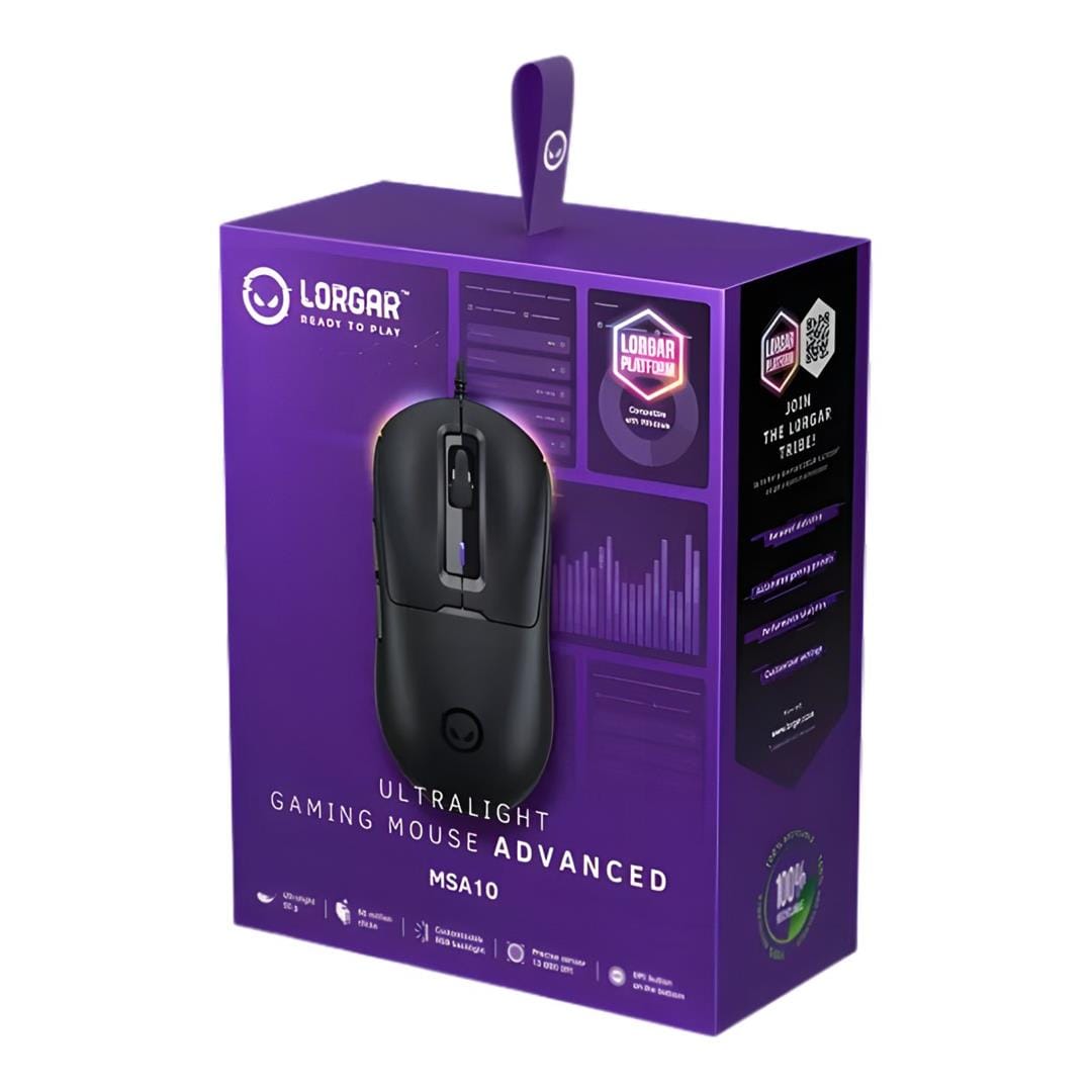 Lorgar MSA10 Ultralight Advanced Wired Gaming Mouse Black LRG-MSA10-BK