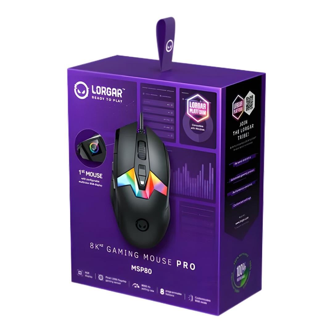 Lorgar MSP80 8000 Hz Gaming Mouse Pro Black LRG-MSP80-BK