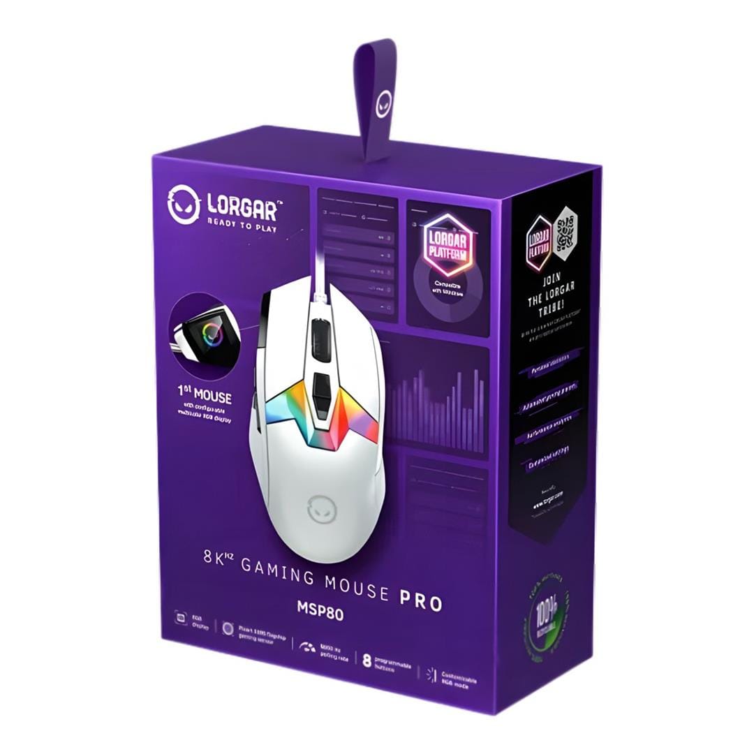 Lorgar MSP80 8000 Hz Gaming Mouse Pro White LRG-MSP80-WH