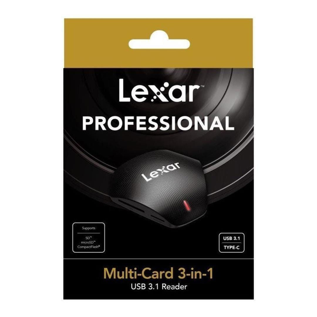 Lexar 3-in-1 USB 3.1 Type-C Multi-Card Reader Black LRW500URB