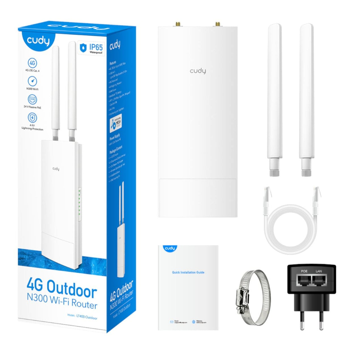 Cudy LT400 4G LTE N300 Wi-Fi Outdoor Router