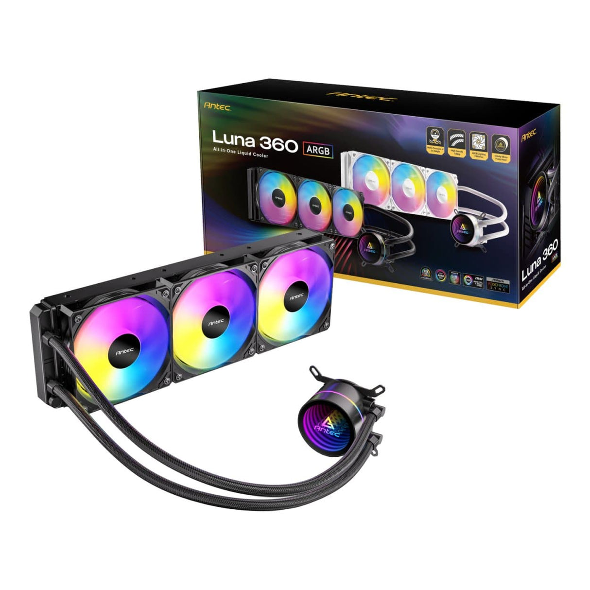Antec Luna 360 AIO ARGB Liquid CPU Cooler Black
