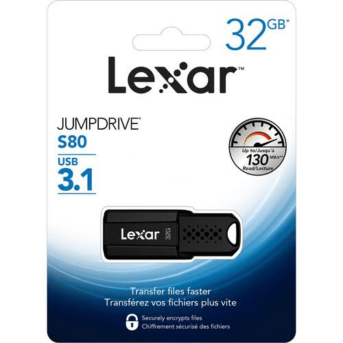 Lexar Jumpdrive S80 32GB USB3.1 Flash Drive LXJDS8032