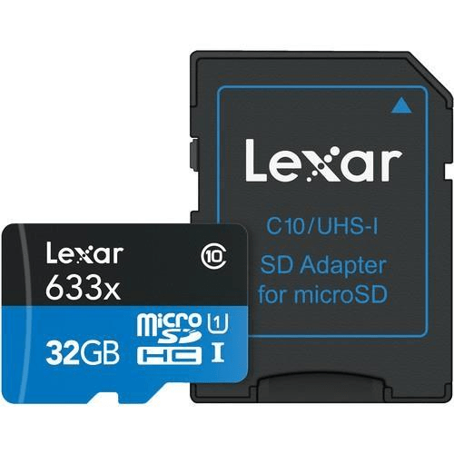 Lexar High-Performance 633x 32GB microSDXC UHS-I Memory Card with SD Adapter LXSDM63332A
