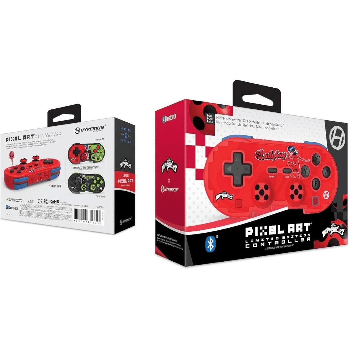 Hyperkin Official Miraculous Pixel Art Bluetooth Switch Controller - Ladybug M01328-MTLB
