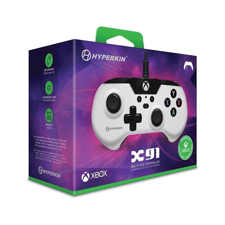 Hyperkin X91 Retro Wired Xbox Controller - White M02628-WH