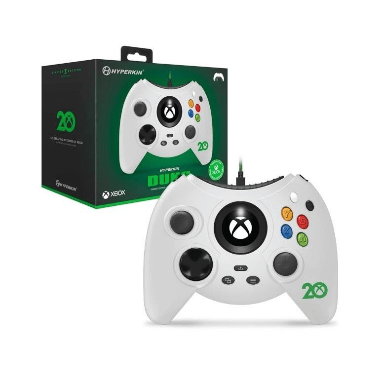 Hyperkin Xbox 20th Anniversary Limited Edition Duke Wired Xbox Controller - White M02668-ANWH