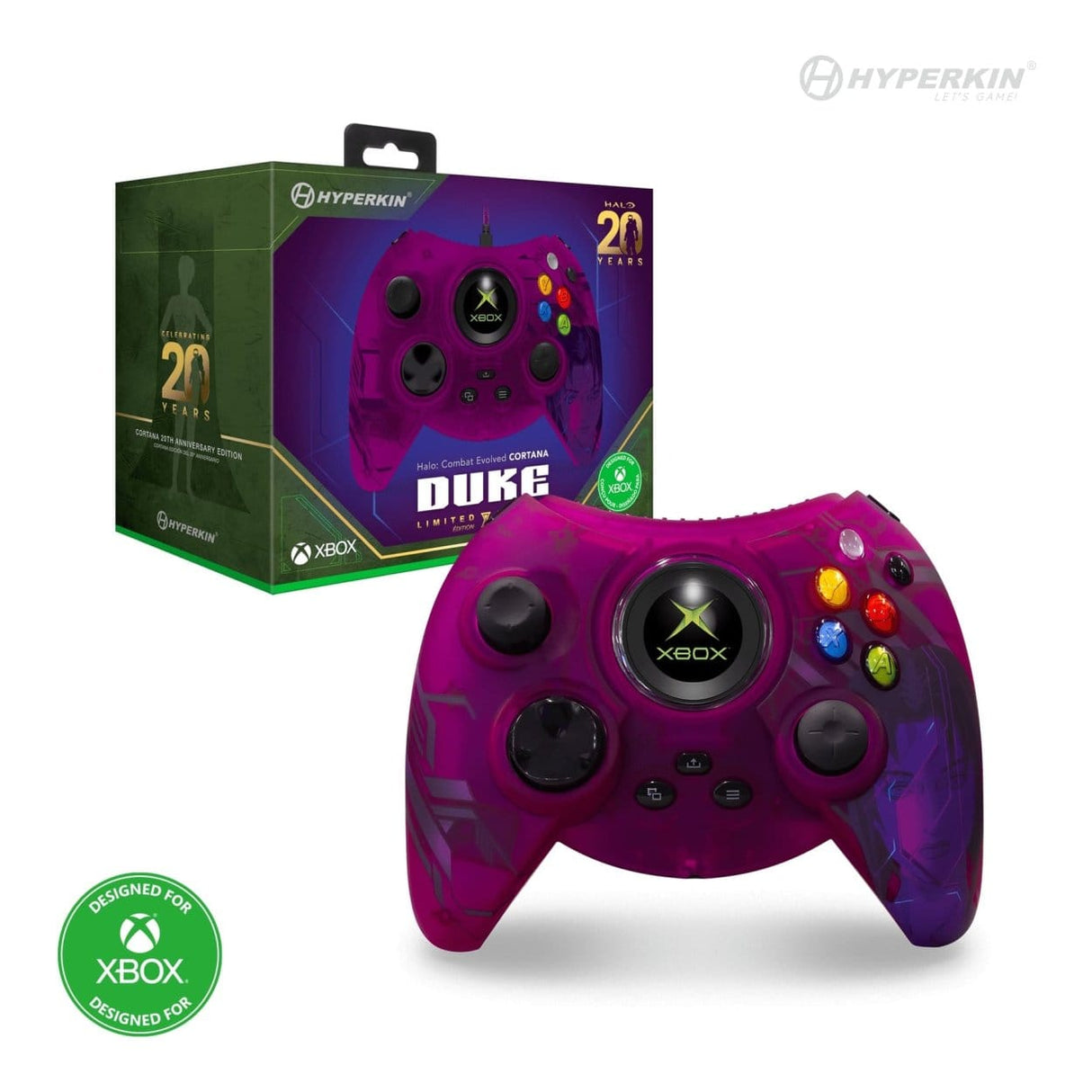 Hyperkin Cortana Xbox 20th Anniversary Limited Edition Duke Wired Controller M02668-COR