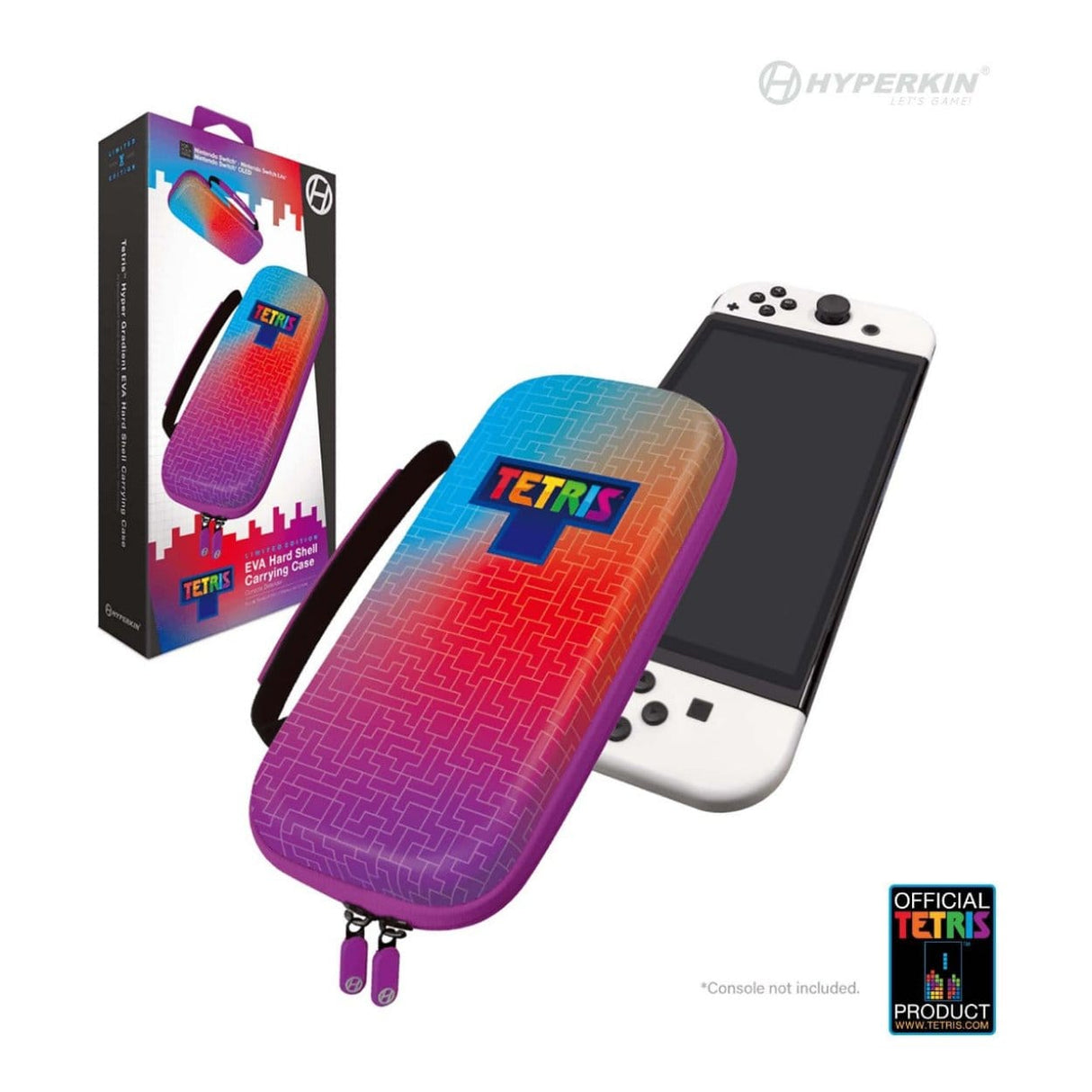 Hyperkin Limited Edition Official Tetris EVA Hard Shell Carrying Case Hyper Gradient M07541-TEHG