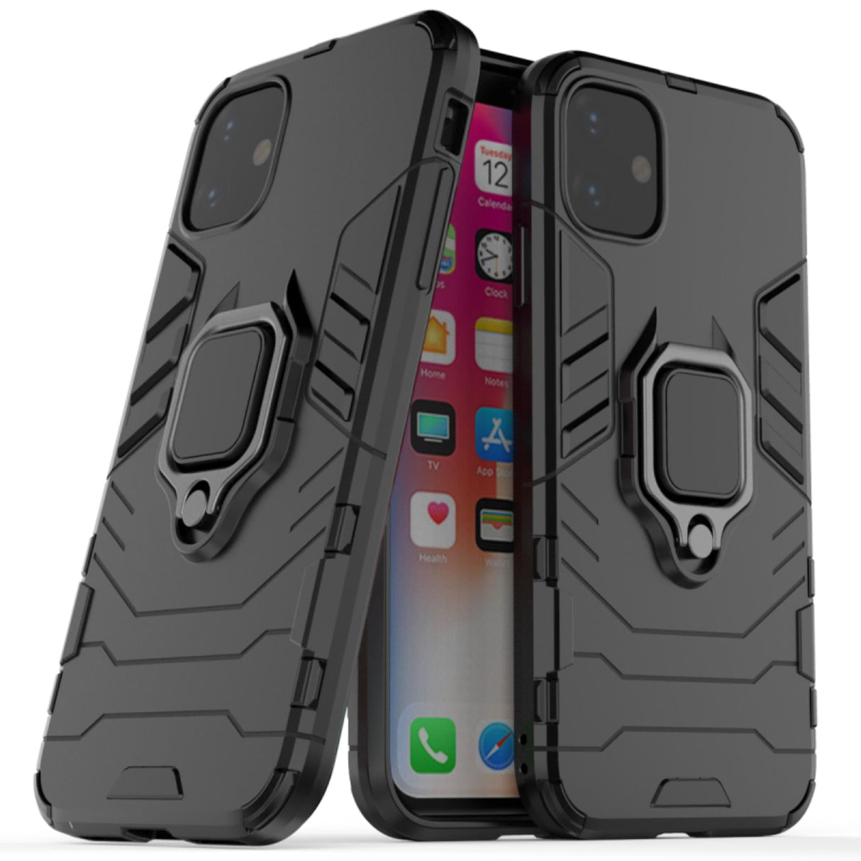 Tuff-Luv Rugged Case and Stand for the Apple iPhone 11 Black M1500
