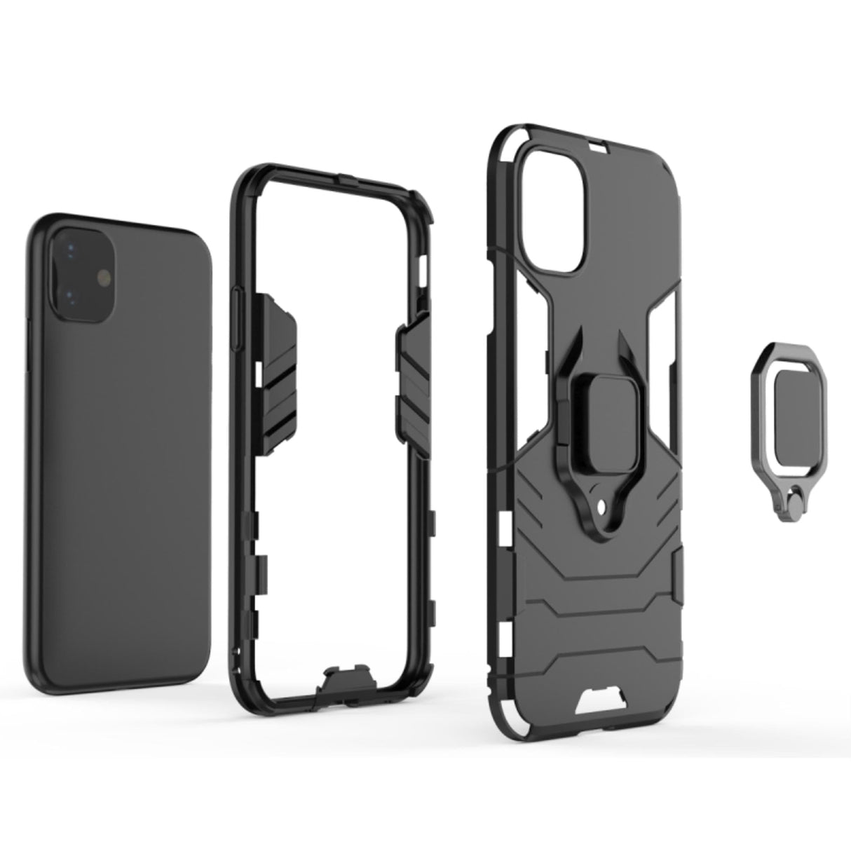 Tuff-Luv Rugged Case and Stand for the Apple iPhone 11 Black M1500